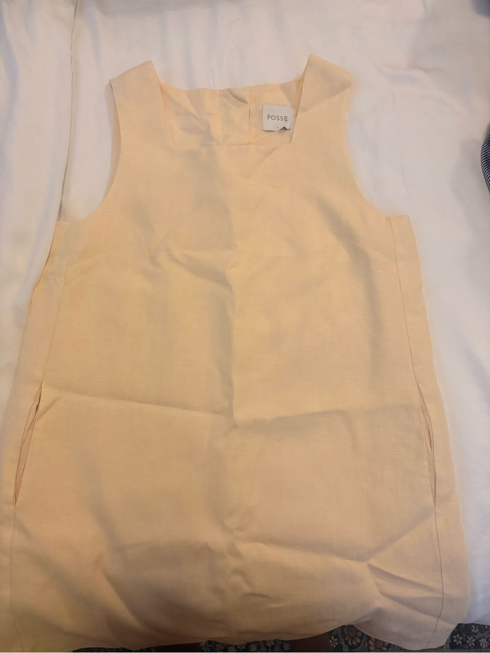 Posse Pale Yellow ‘Rio’ Linen Mini Dress